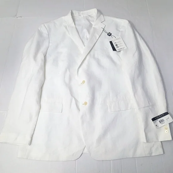 Lauren Ralph Lauren Men's Lassiter UltraFlex Tailored Linen White Jacket 48L NWT